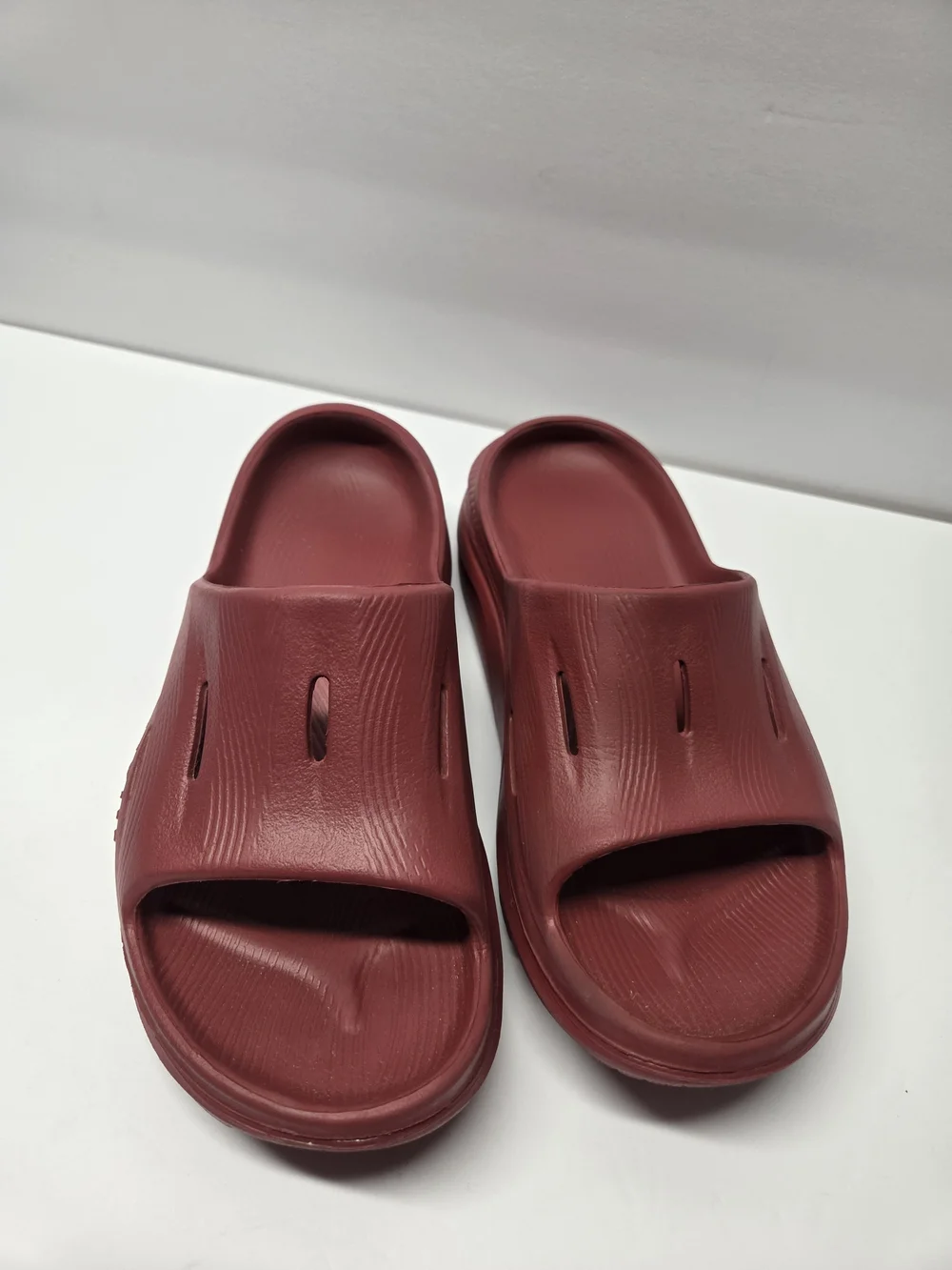 Hoka Burgundy Slip-On Slide Sandals